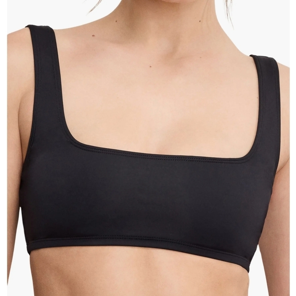 Good American Square Neck Compression Bikini Top